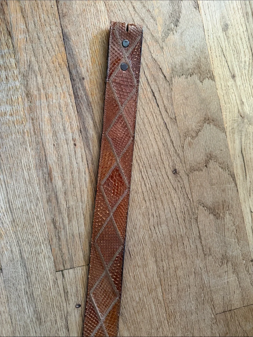 Vintage Tony Lama Patchwork Snakeskin Leather Western Belt Strap Size 38